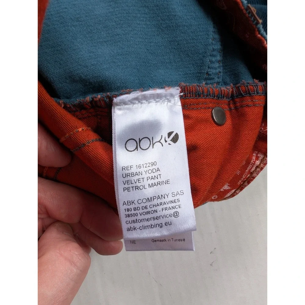 ABK Urban Yoda Velvet Pants‎ Mens Large Blue Corduroy Outdoors Petrol Marine